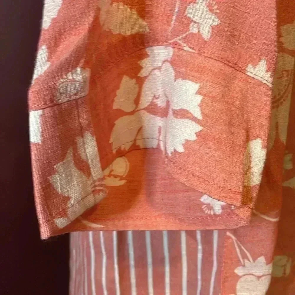 Pretty CJ Banks Peach Floral Women’s 1X Blouse - Picture 6 of 10